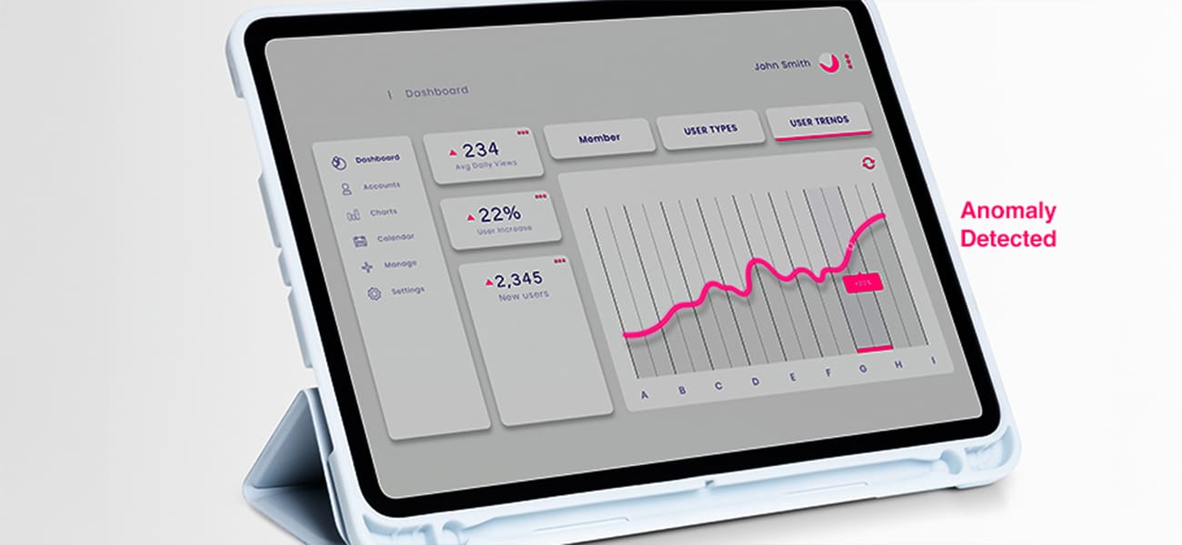 AI identifying unexpected data patterns in real time.