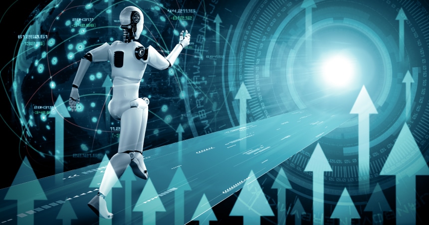 Roadmap showing stages to implement AI in sales