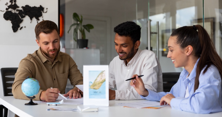 Team building a step-by-step business plan