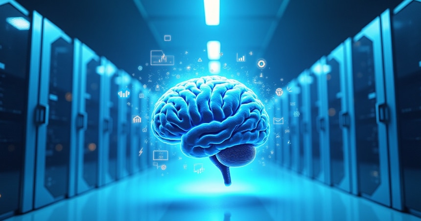 Simplified illustration representing AI-powered analytics for business insights