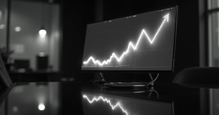 Graph illustrating revenue growth rate trending upwards