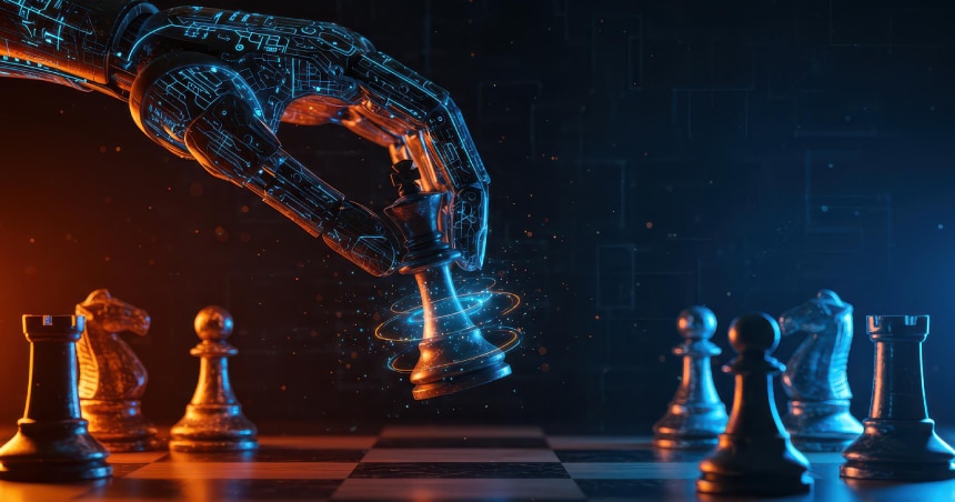 Illustration of strategic mistakes with AI highlighting better moves to avoid them.