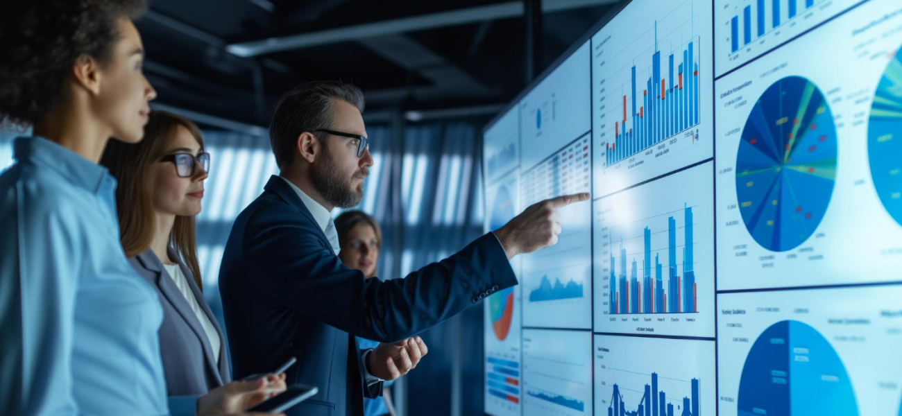 Team collaborating around a digital positioning board to align messaging and priorities